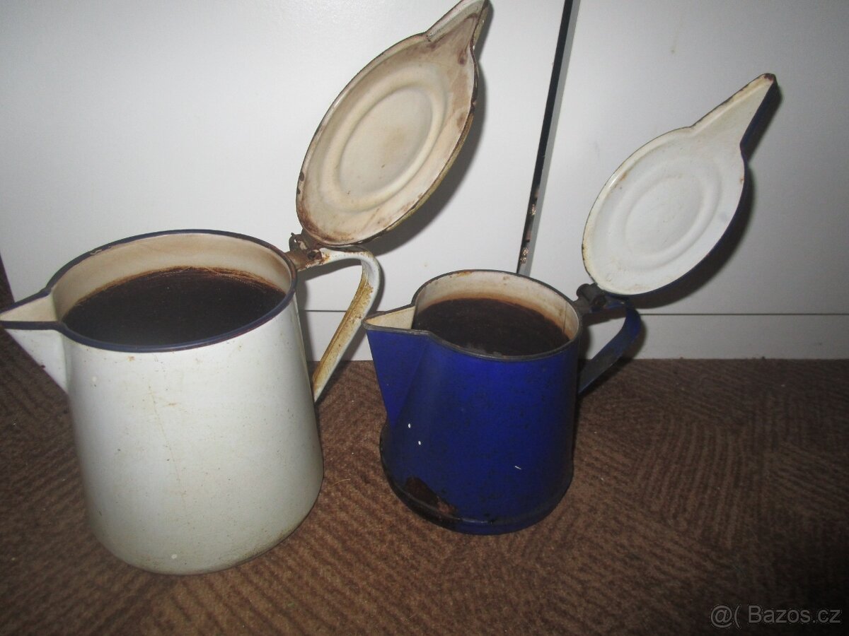 STARÉ SMALTOVANÉ NÁDOBÍ-KONVICE - 2