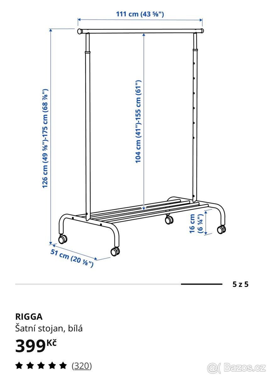 Rigga IKEA šatní stojan - 2