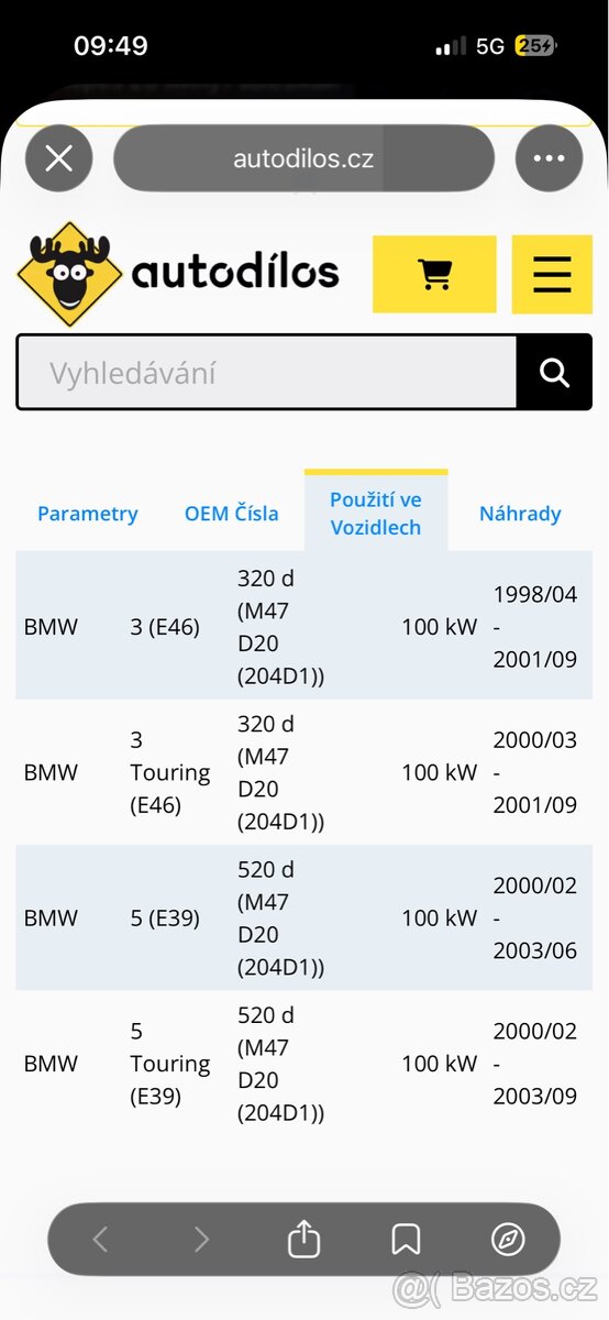 Vodní čerpadlo bmw e46 2001 bmw 5 e39. - 2