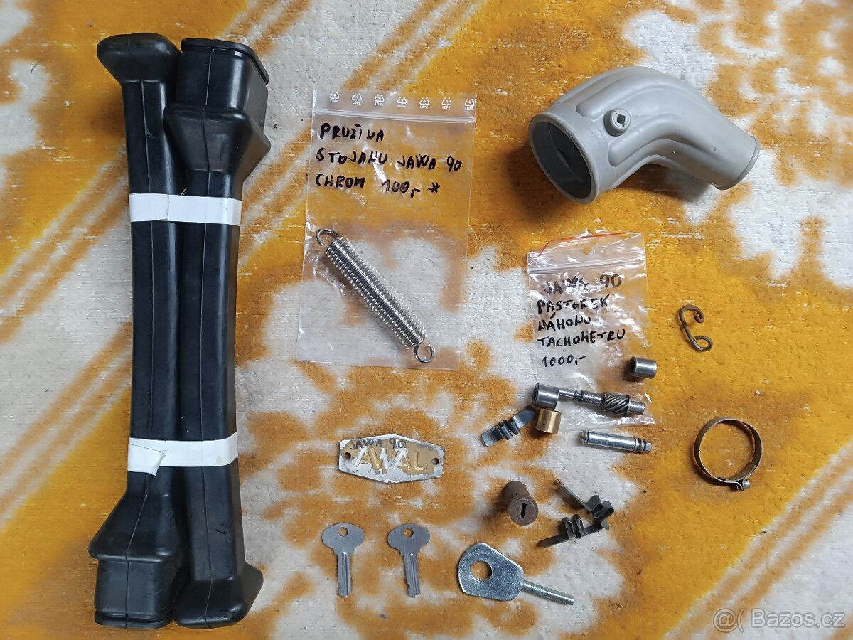 Jawa 90 kryt řetězu,koleno sání,spinacka,náhon tachometru,zn - 2