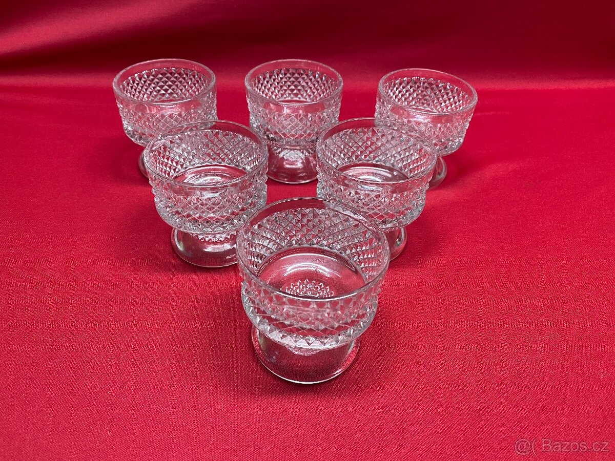 sklenice retro sklenice sada československé sklo pohár - 2