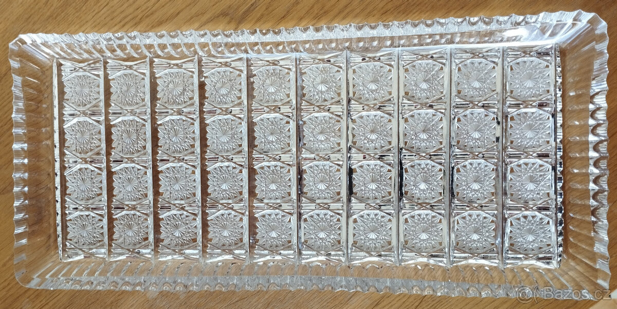 broušený servírovací tác z olovnatého skla - 2