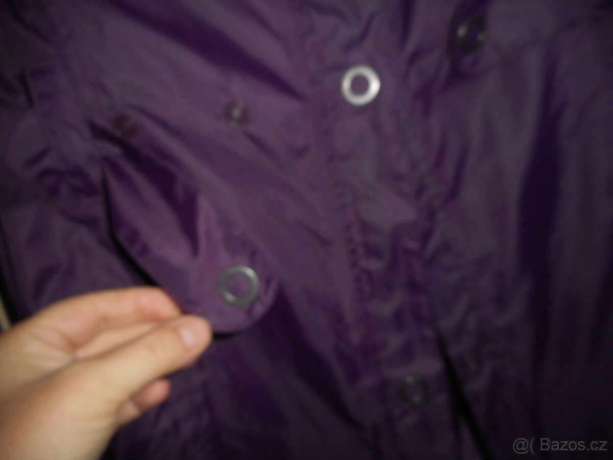 Nepromokavá bunda, parka dlouhá - fialová M - Tchibo - 2