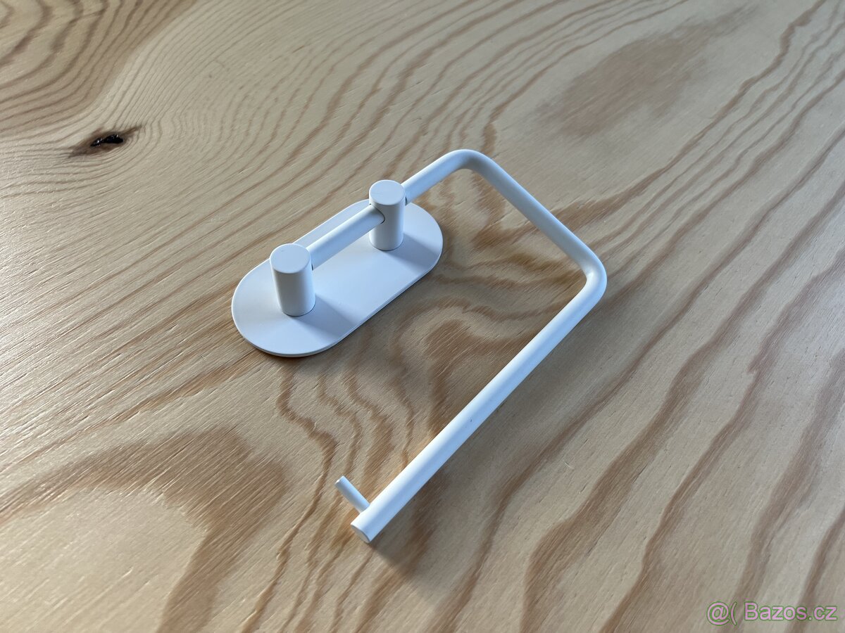 Držák toaletního papíru kovový bílý minimalistický - 2