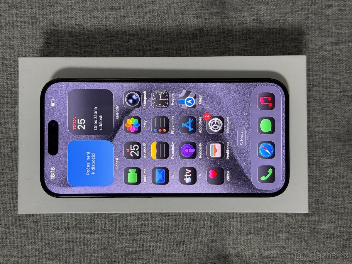 iPhone 15 Pro 256GB Černý, Baterie 100% - 2