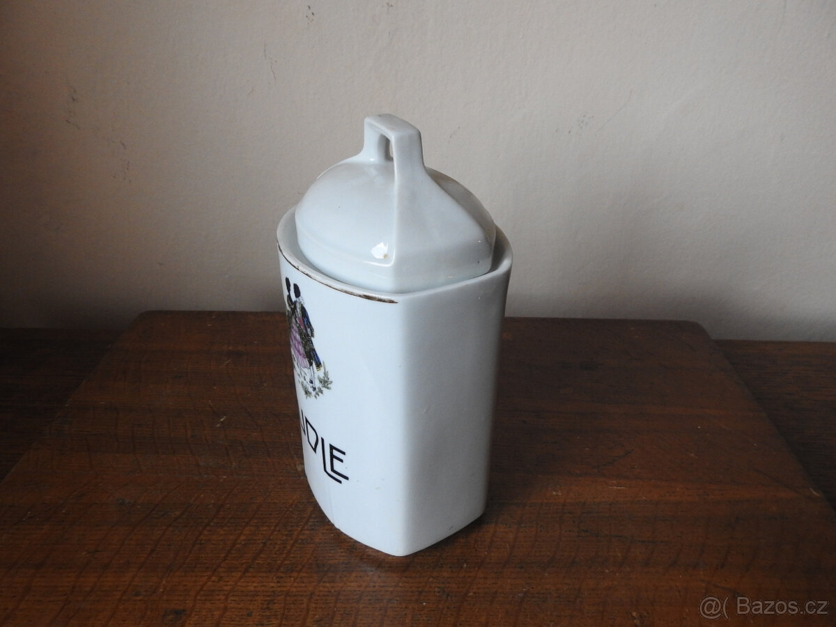 Starožitná porcelánová doza nudle Dubí Teplice Rokoko - 2