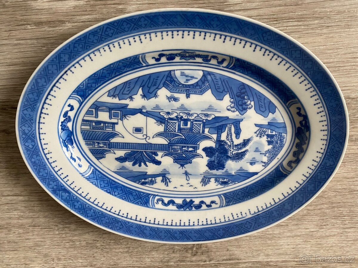 Porcelánový tác se štikou, čínský tác - 2