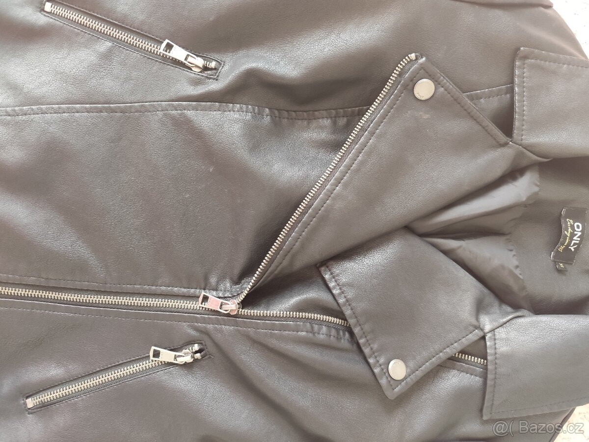 Černá koženková bunda vel.XS - 2