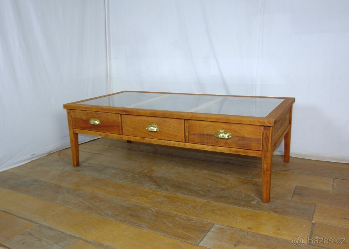 Konferenční stolek dřevo-sklo - 2