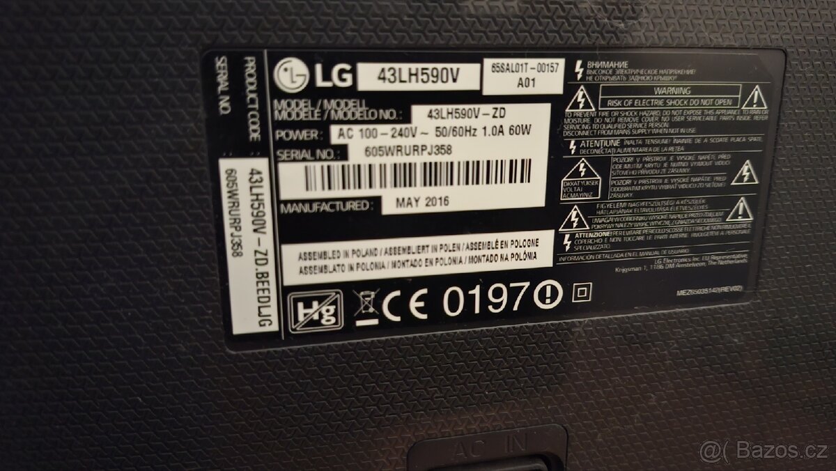 Chytrá televize LG 43LH590V - 2