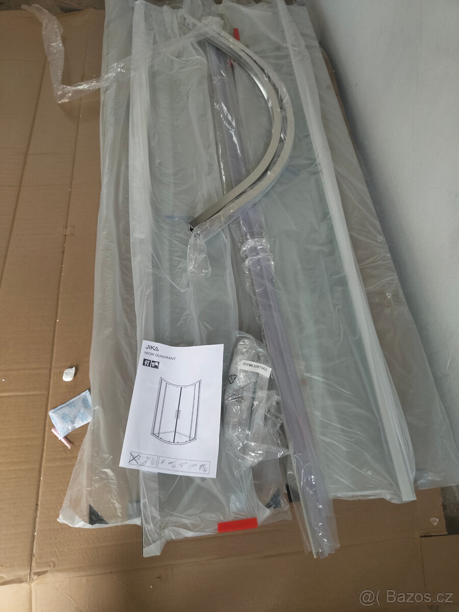 Sprchový kout, čtvrtkruh, stříbrný Jika - 2