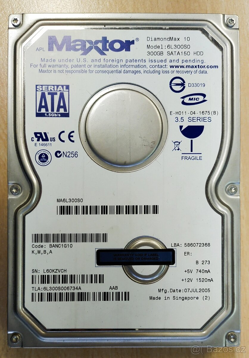 Disk do počítače 500 GB za 100 Kč - 2