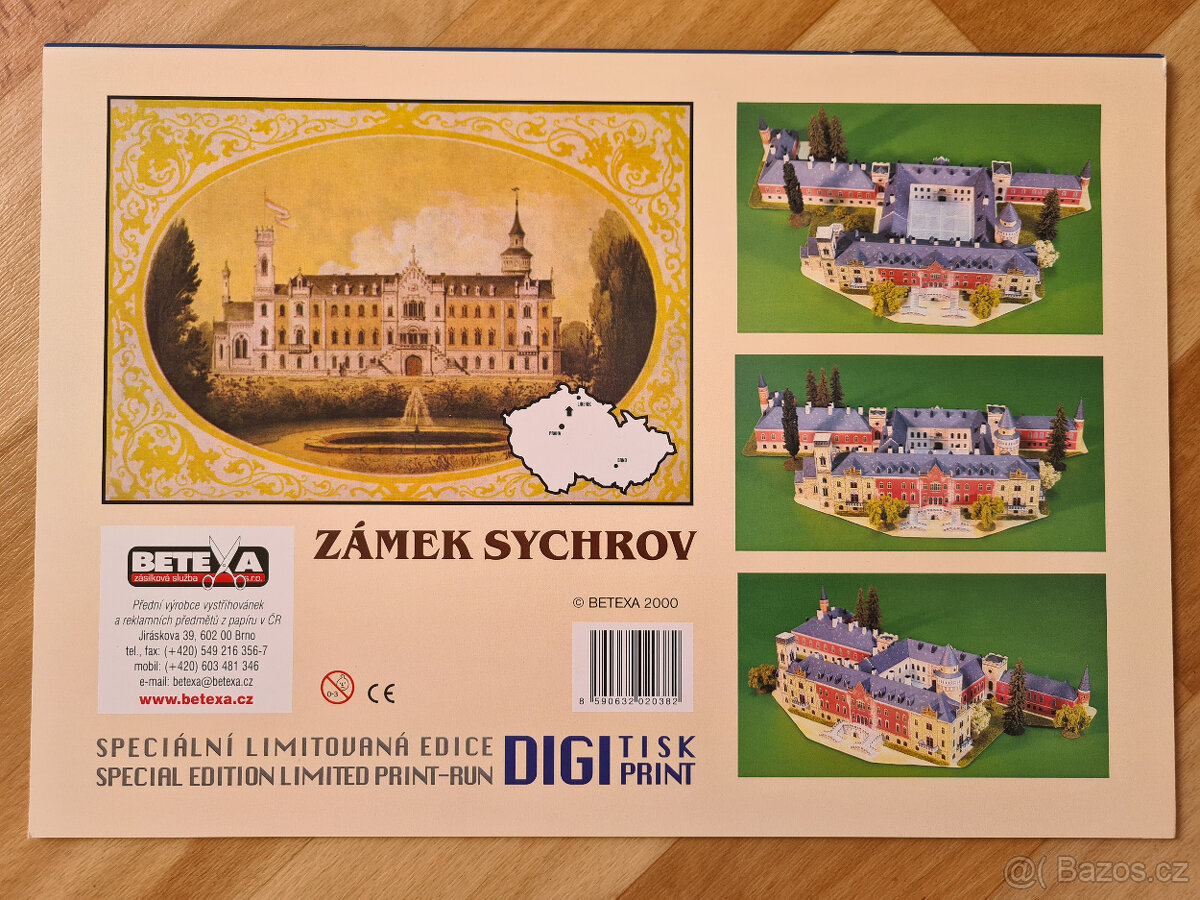 zámek Sychrov vystřihovánka - 2