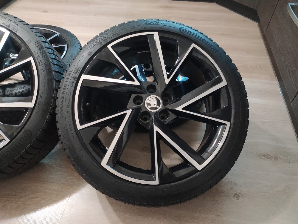 Alu kola Škoda R18 včetně ZIMNÍ PNEU 205/45 R18 Continental - 2
