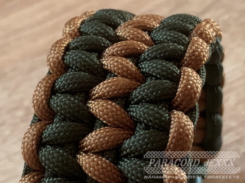 Paracord náramek (19 cm) oliv - brown - 2