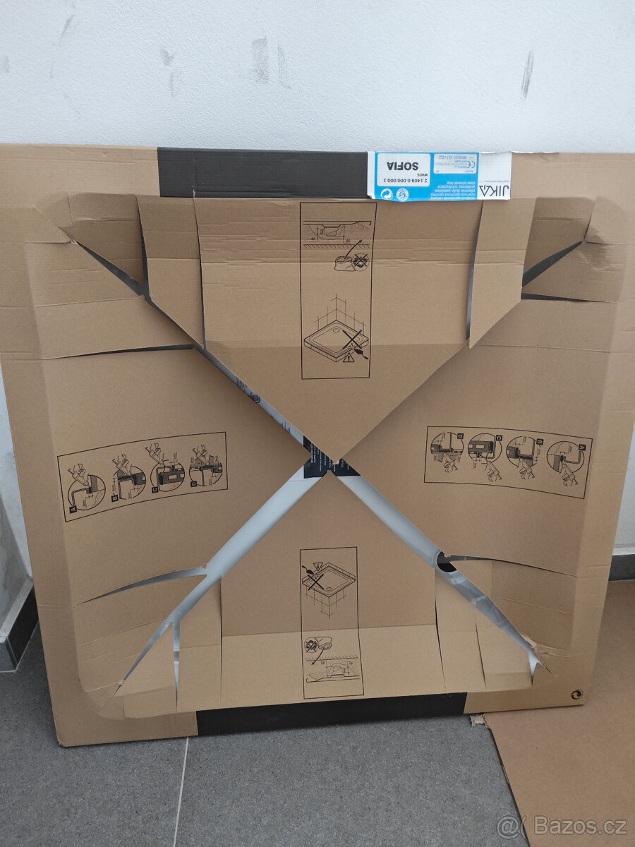 Prodám ocelovou/smaltovanou srchovou vaničku 90x90 cm - 2