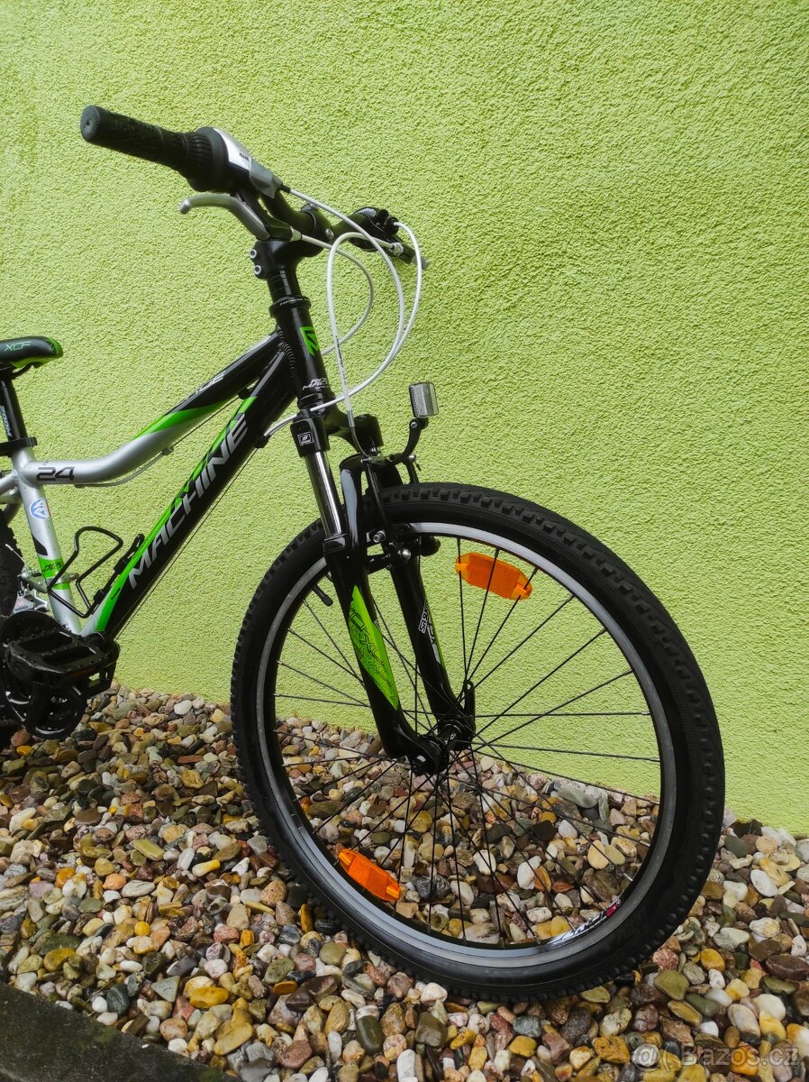 Značkové dětské kolo ROCK MACHINE 24" (stříbrná/zelená) - 2