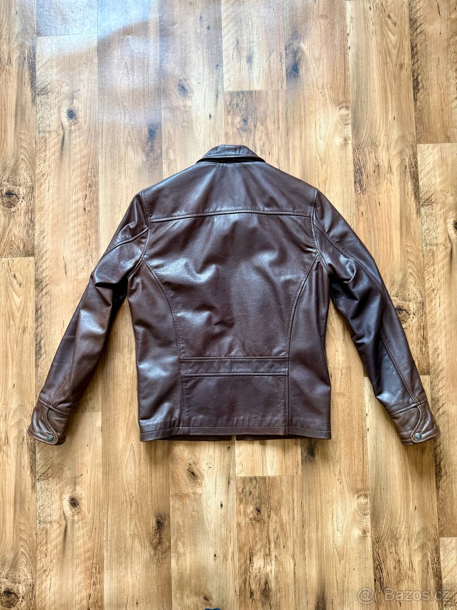 Schott kožená bunda hnědá, vel. M - 2