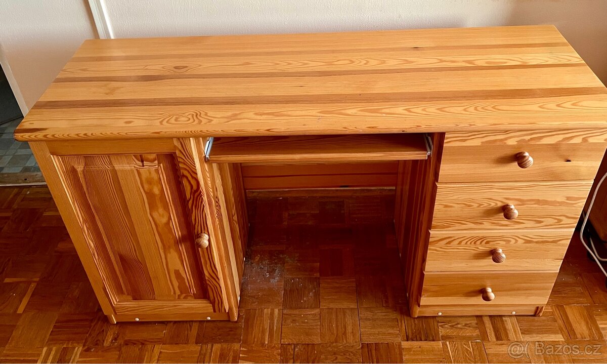 Psací stůl z masivu (borovice) + židle - 2