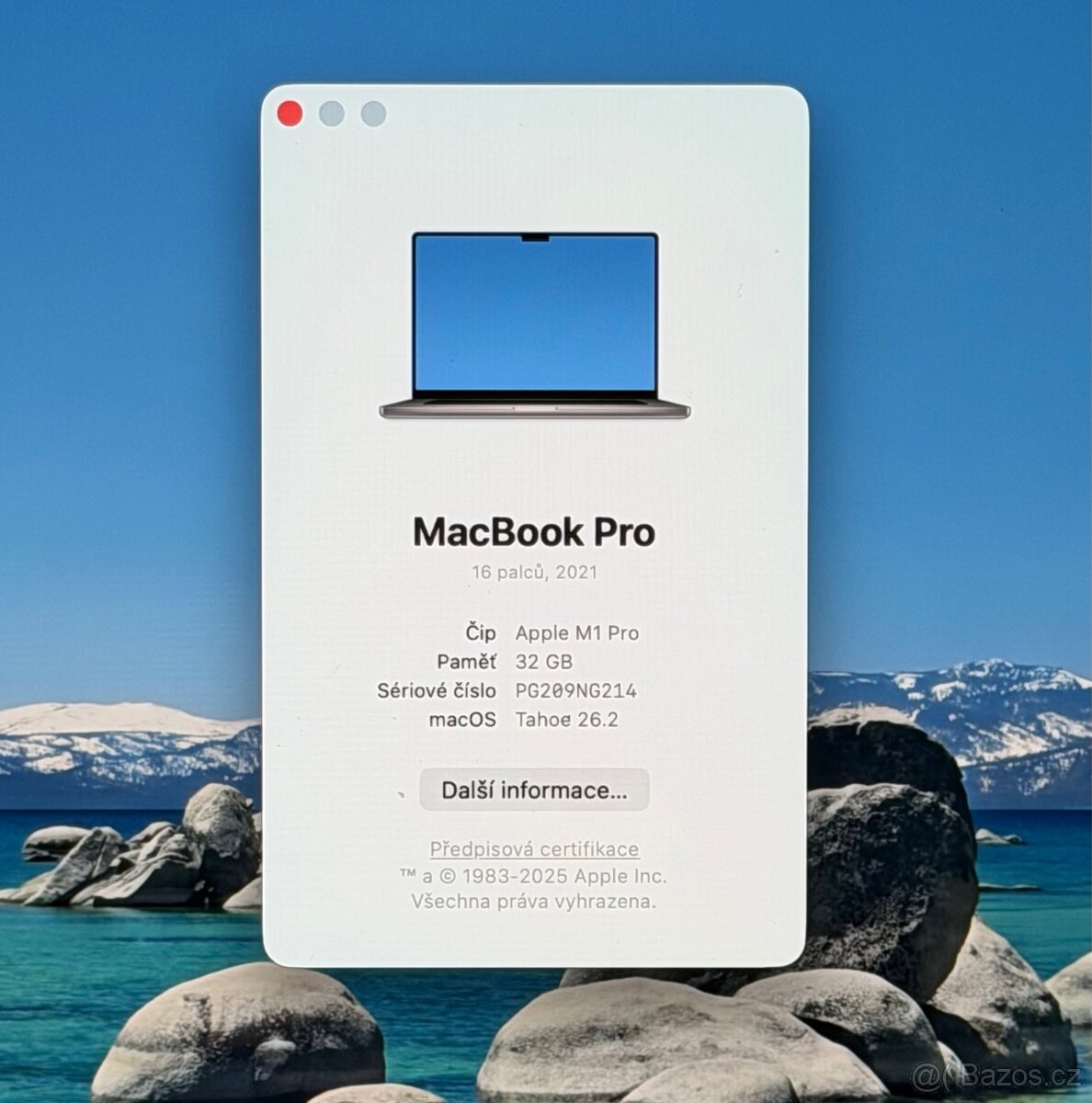 MacBook Pro 16” 2021/32GB RAM/M1 Pro/1TB SSD/ Záruka - 2