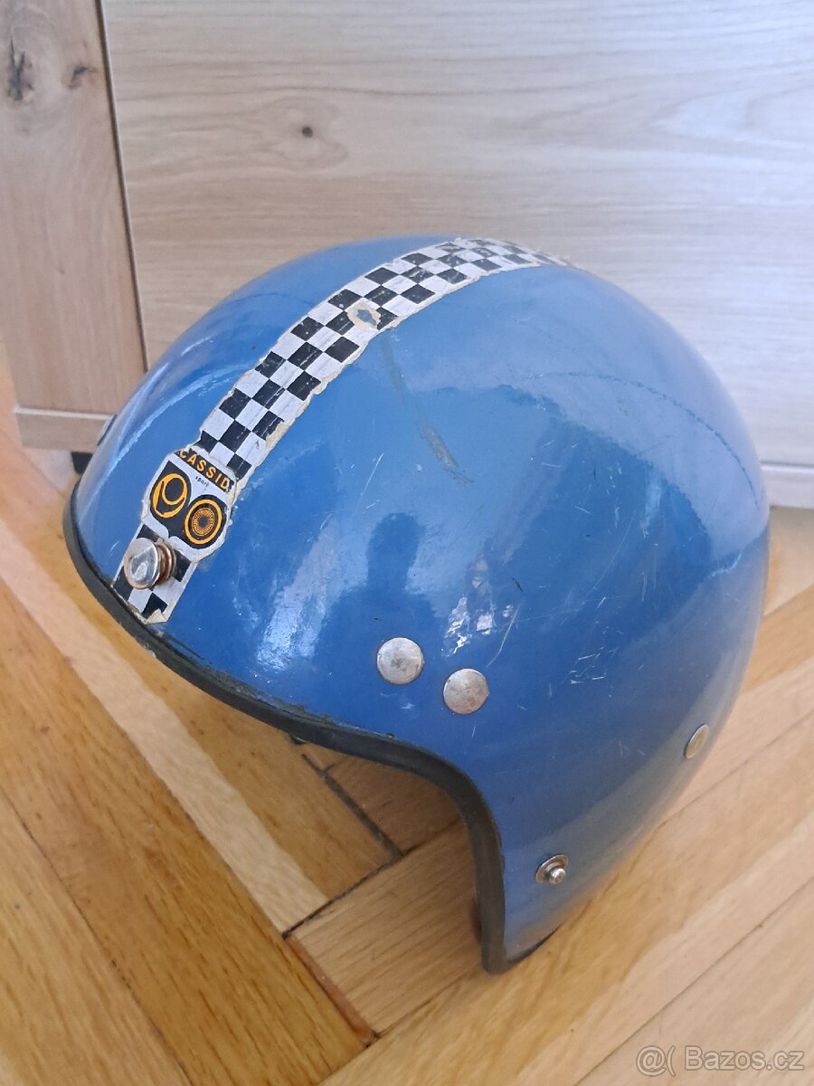 Přilba na veterána, retro přilba- CASSIDA SPORT- modrá - 2