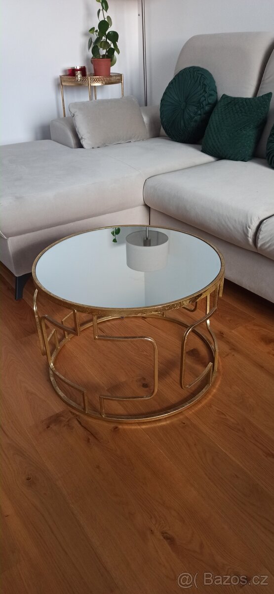 Konferenční stolek zlatý - 2
