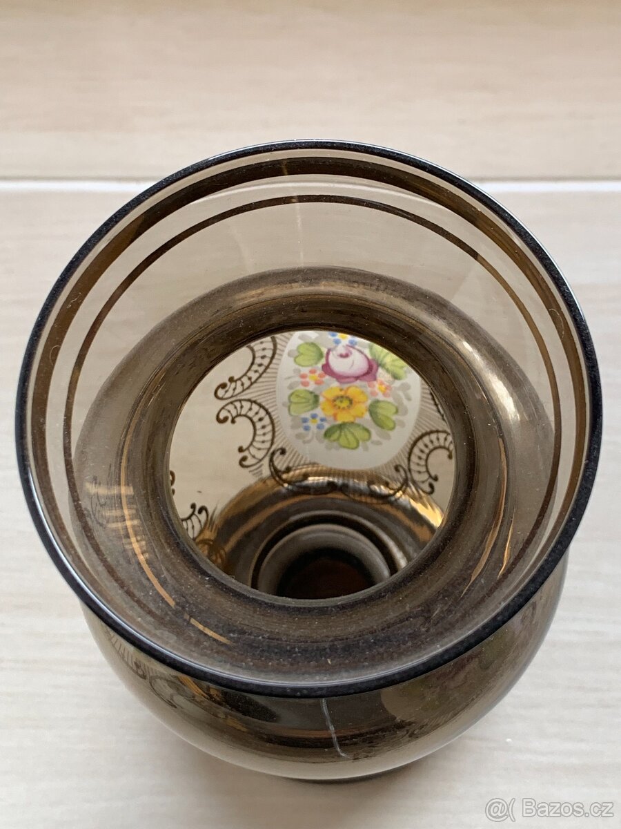 Váza hnědá se zlatým dekorem - 2