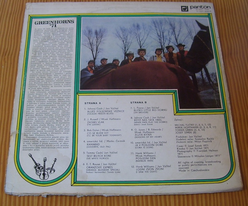LP deska Greenhorns 71 z r. 1971/282/ - 2