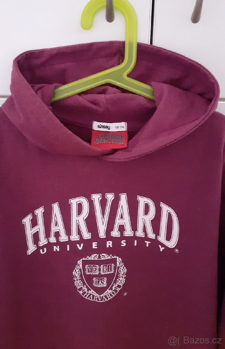 Vínová mikina s kapucí Harvard - 2