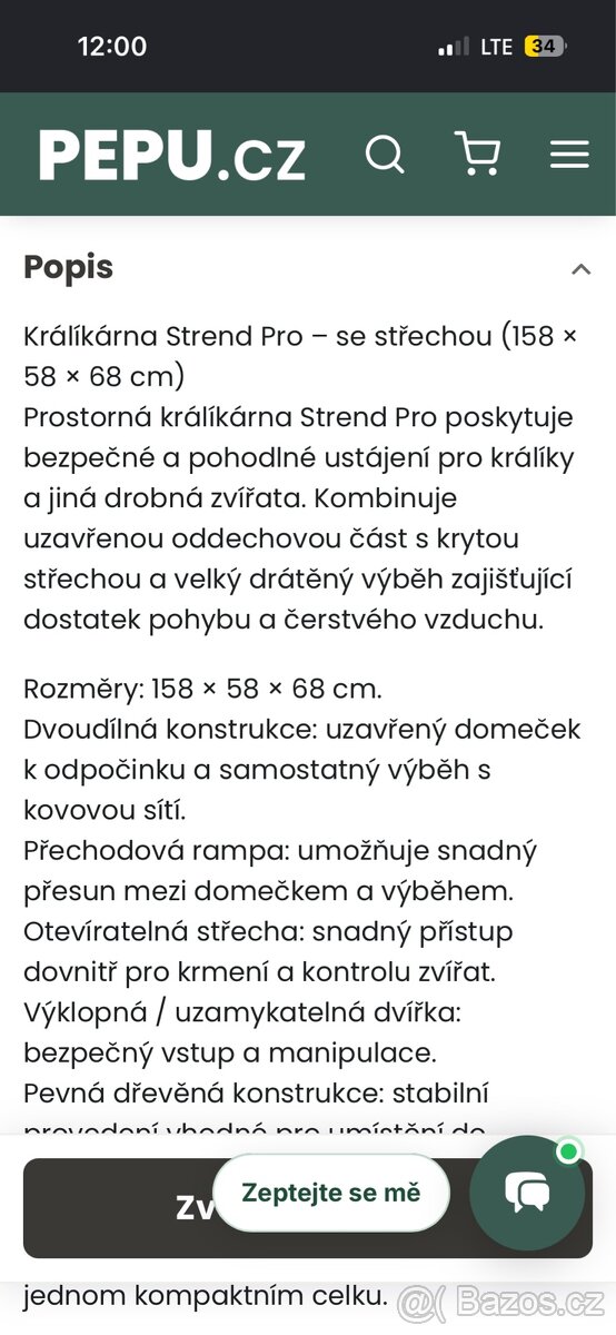 Výběh pro králíka , králikárna - 2