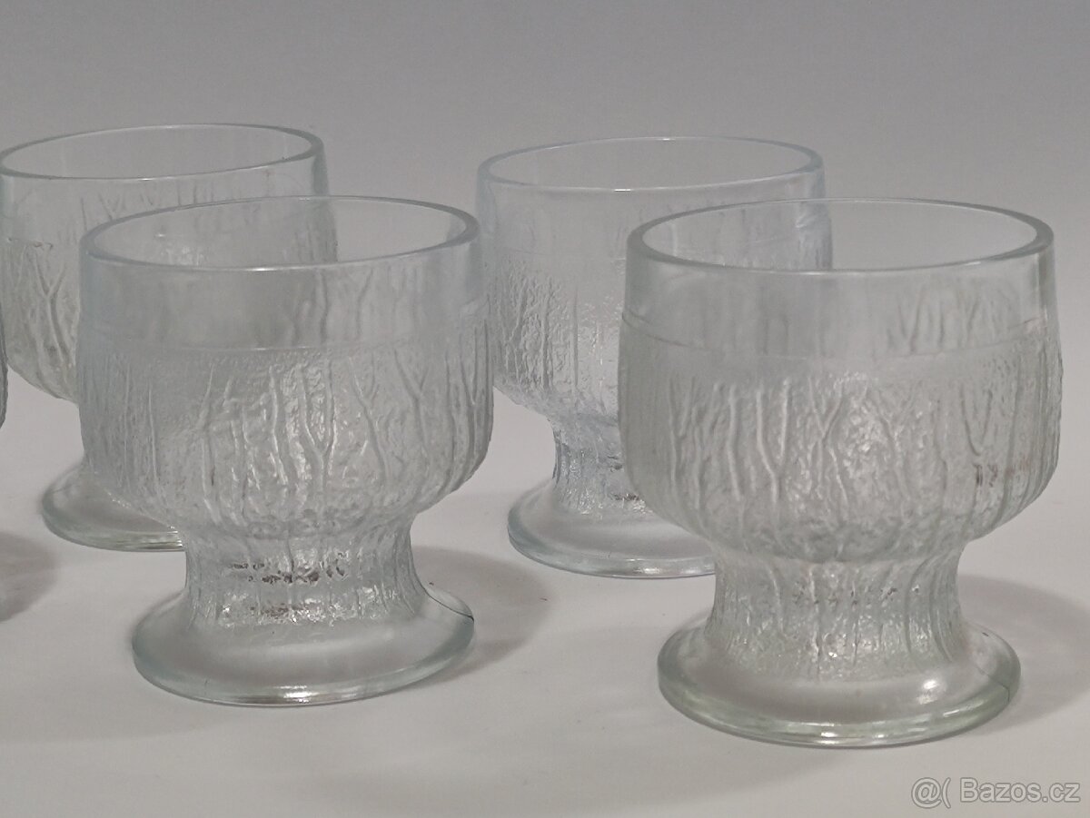 Retro poháry, staré misky, lisované sklo, ČSSR, pošta 69.- - 2