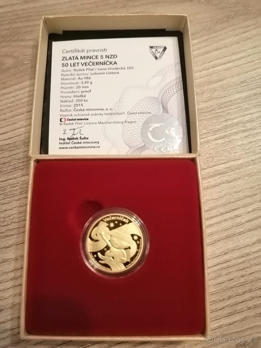 Sada zlatých mincí - Večerníček 50 let (5 ks Au mincí) - 2