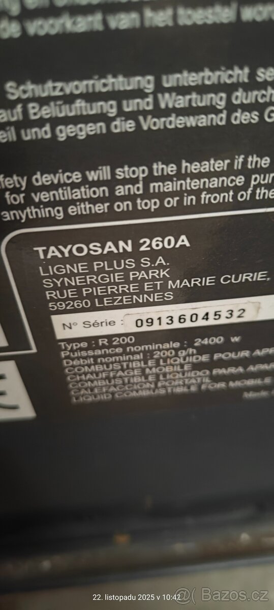 Petrolejová kamna Tayosan 260 - 2