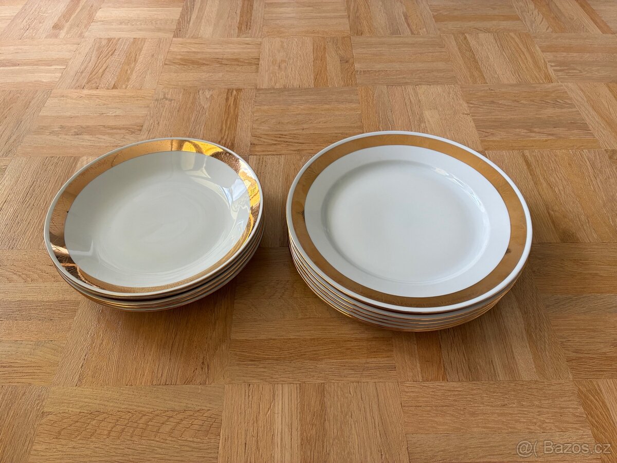 Talíře se zlacením ve stylu Brusel (MZ Czechoslovakia) - 2