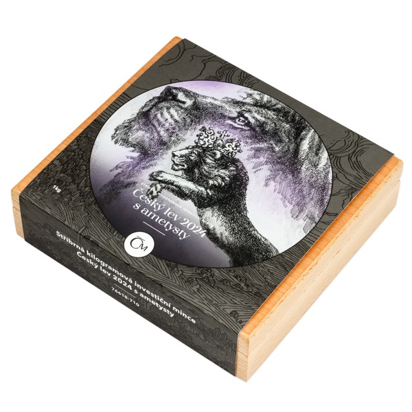 STŘÍBRNÁ KILOGRAMOVÁ MINCE S AMETYSTY - 2