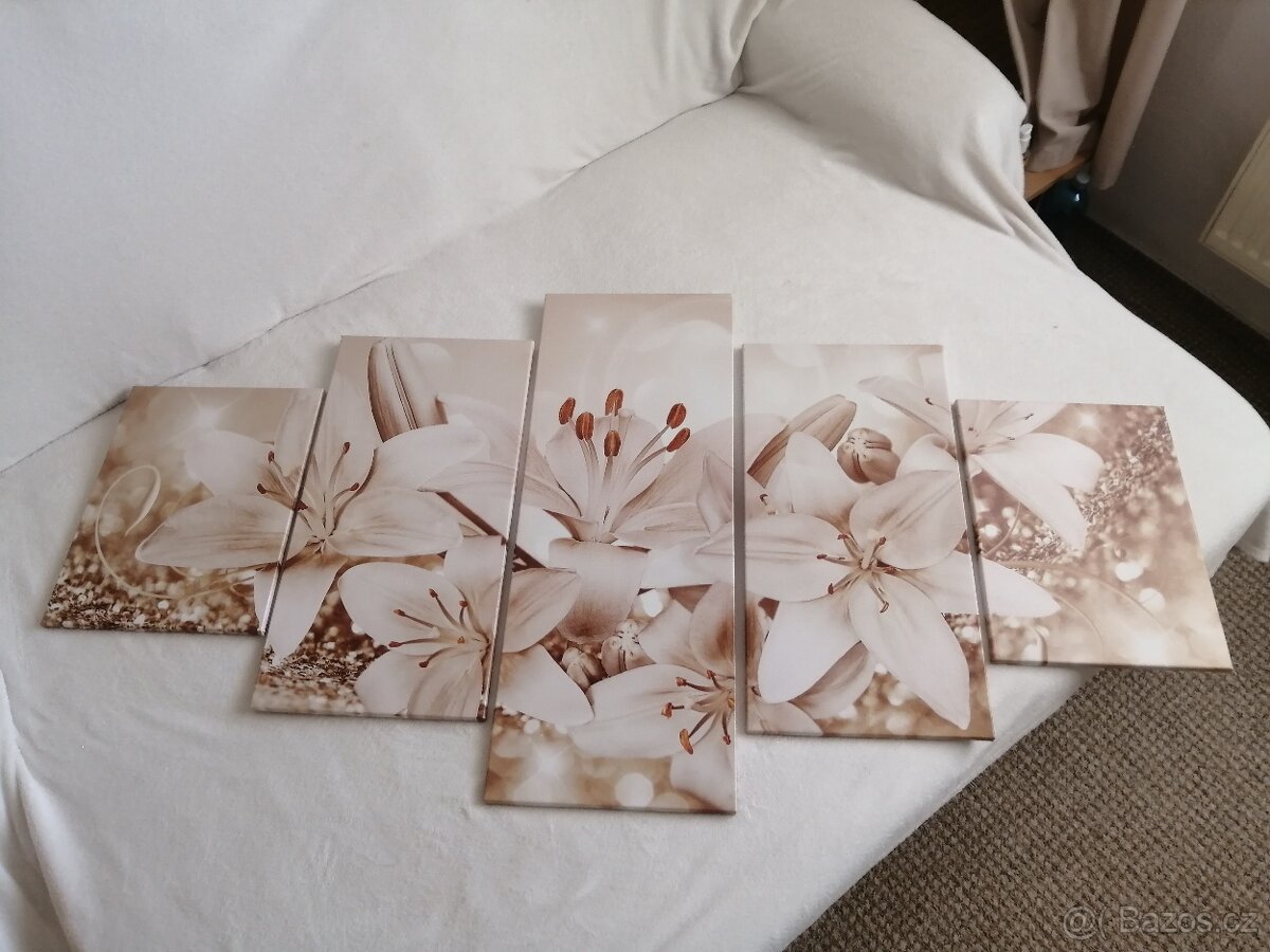 Prodám obraz velké Lilie NOVÉ nepoužité. - 2