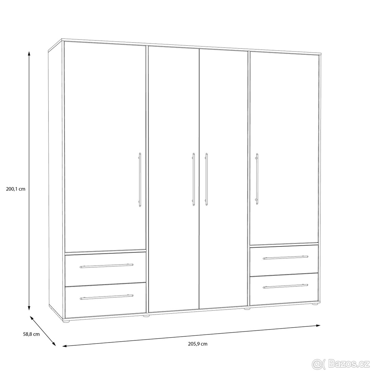 Šatní skřín Mokkaris 200cm Nová - 2
