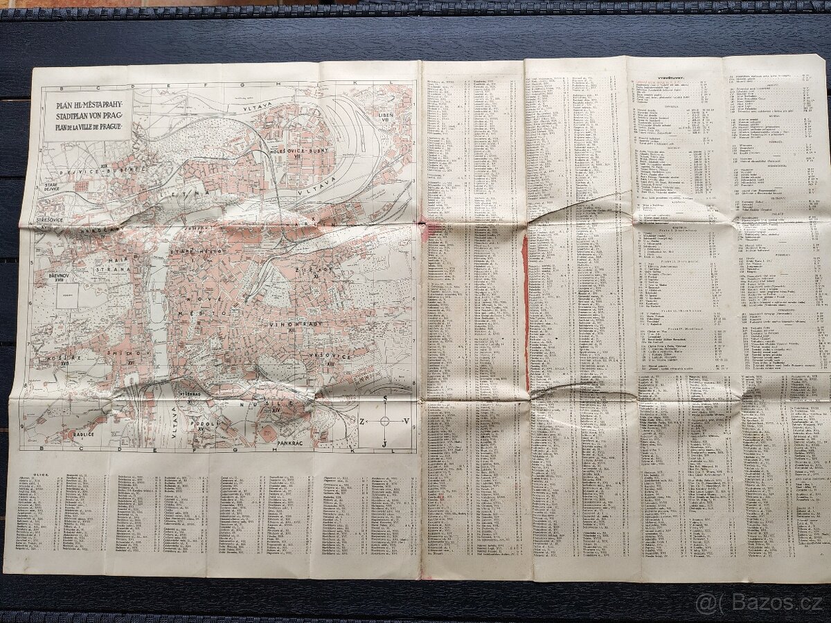 Historická mapa Prahy z roku 1927 95x60cm - 2