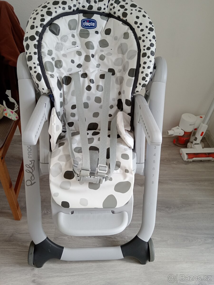 Jídelní židlička Polly Progres5 4 kola - Anthracit - 2