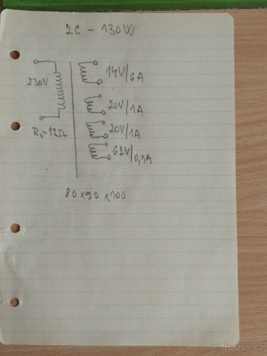 130W trafo, jádro 2xC - 2