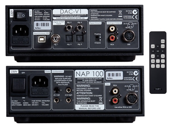 Sestava D/A převod. NAIM DAC V1 a výkon. zes. NAP 100 - 2