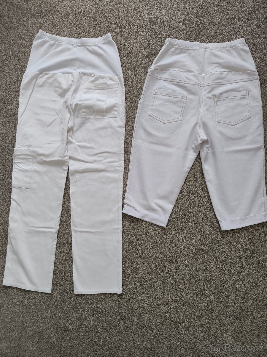 Těhotenské bílé oblečení vel. S - 2