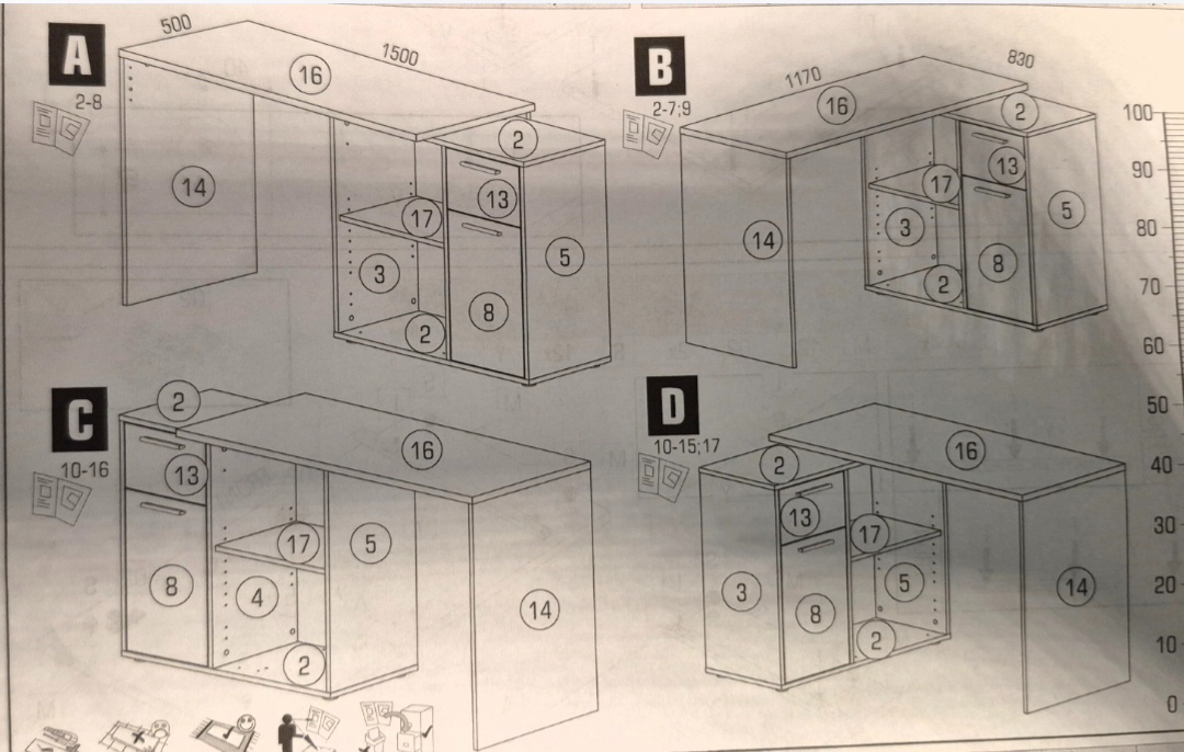 Psací stůl nastavitelný - 2