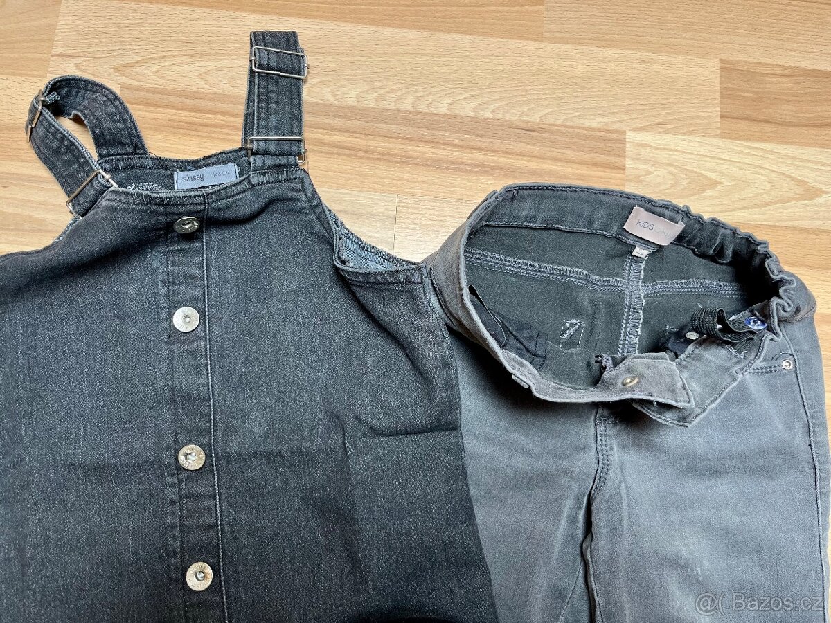Dívčí riflové šaty+džíny/slimky ve.146 - 2