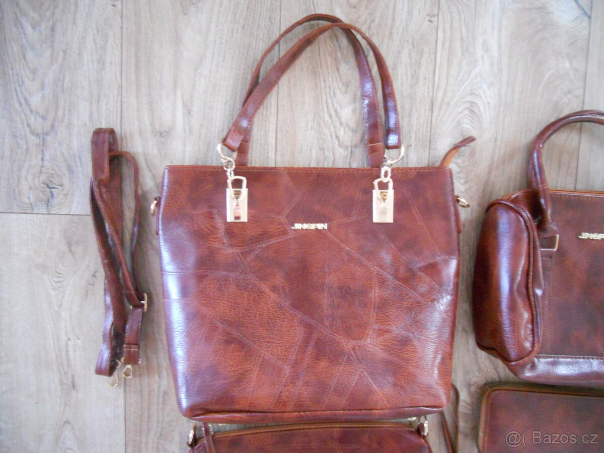 Hnědá kabelka, kabelky, 6 ks, NOVÉ - 2