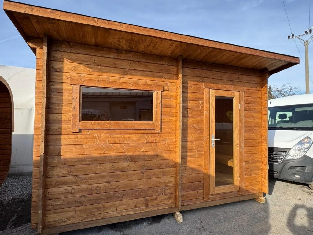 Venkovní finská sauna HANKO 2,1x3,7m, 2 místnosti - 2
