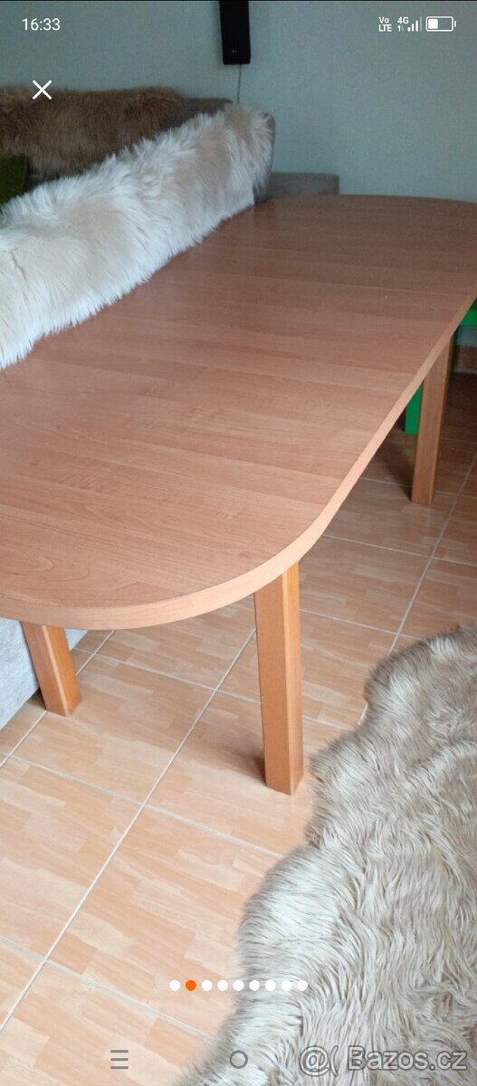 Jídelní rozkládací stůl odstín olše délka 160/200 cm - 2