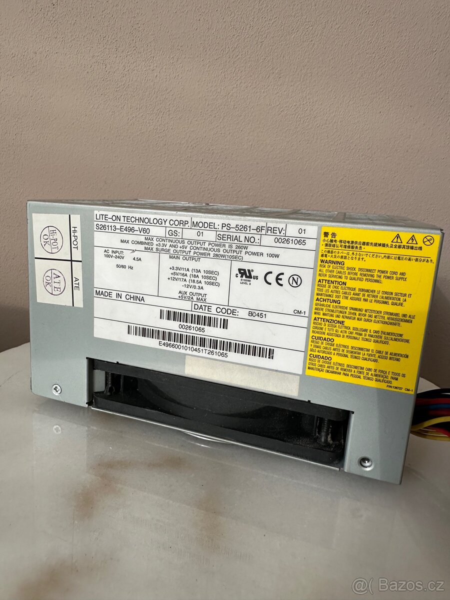 PC zdroj LITE-ON PS-5261-6F / S26113-E496-V60 260W - 2