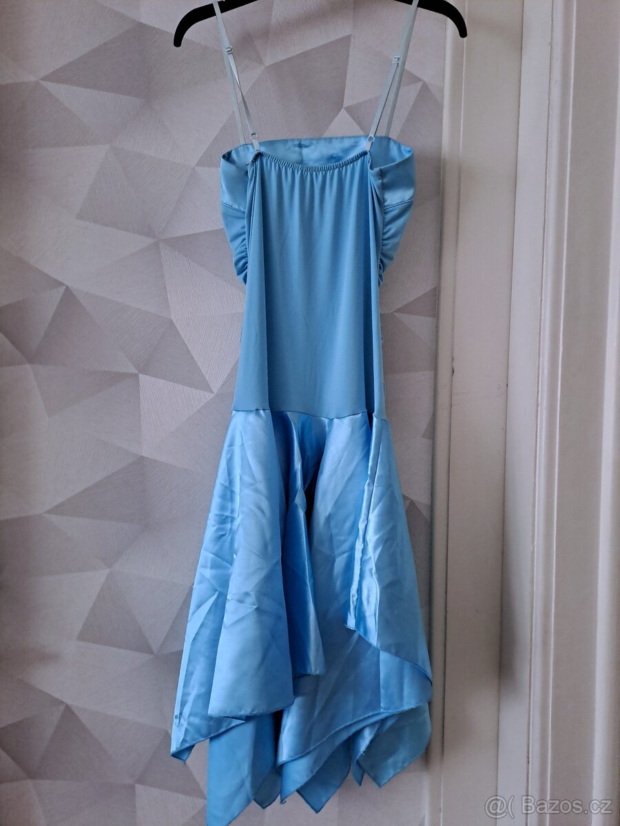 Krásné modré plesové/družičkové šaty - 2