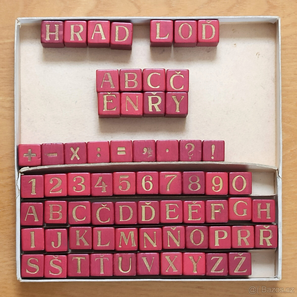 Retro dřevěné kostky - abeceda - 2